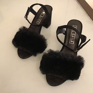 Reese Faux Fur Heel by Sol Sana